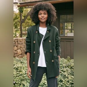 Frank & Eileen Dark Green Pea Coat BELFAST Evergreen, Triple Fleece M